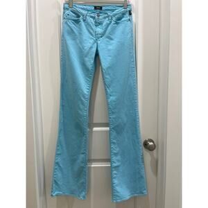 Vintage Versace Jeans Couture Turquoise Blue Boot Cut Denim Jeans Sz 28